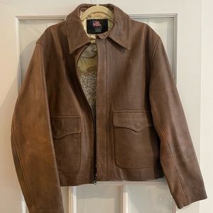 Men’s brown leather jacket